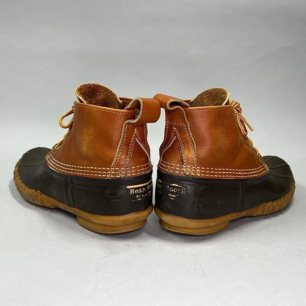 L.L. Bean Bean Boots Mens Size 8 Vintage Brown Leather Rubber Outdoor Waterproof